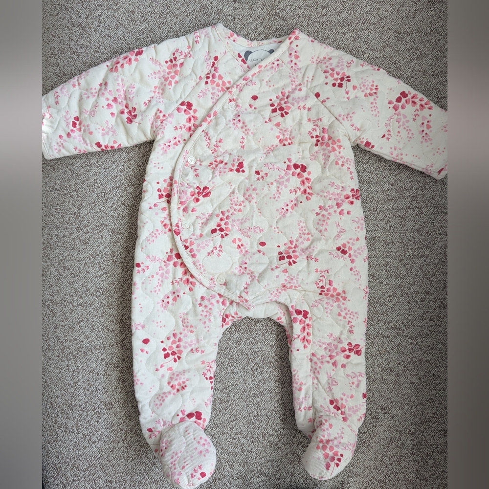 NWOT Cozy Floral Pink Bunting 3-6mo